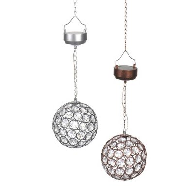 Solar Crystal Ball Light Up Hanging Garden Ornament