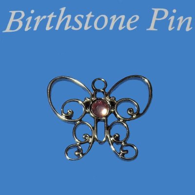 June Birthstone Butterfly Lapel Pin