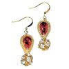 Cloisonne Drop & Crystal Ball Beaded Earrings