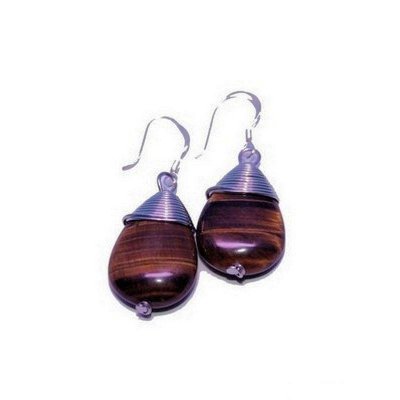 Tiger Eye Gemstone Earrings with Special Properties