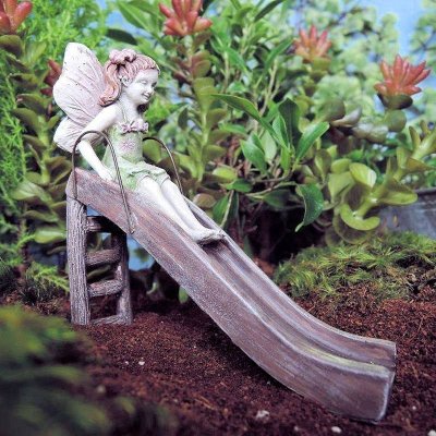 Girl on Slide Fairy Garden Figurine