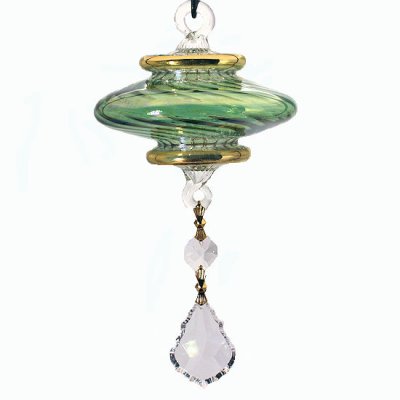 Swirled Glass Ornament with Crystal Dangle by Egyptian Museum