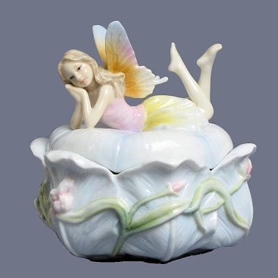 Pink Iris Fairy Trinket Box by Veronese Design