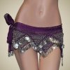 Silver Beaded Hip Scarf with Coins Belly Dance Costume