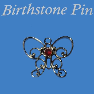 January Birthstone Butterfly Lapel Pin