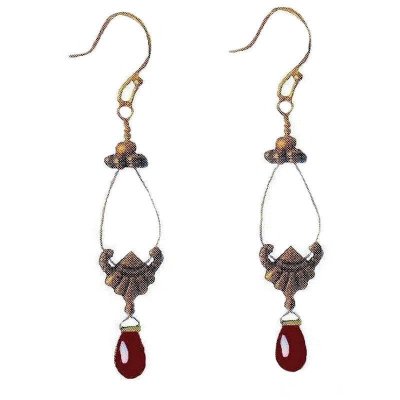 Filigree Garnet Drop Chandelier Earrings by Robin Goodfellow