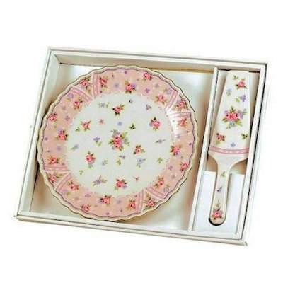 Petite Rose Cake Serving Plate Set from Andrea by Sadek