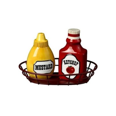 Condiments in a Basket Salt & Pepper Set