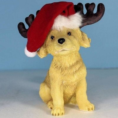 Labrador Dog Ornament Christmas Santa Hat & Horns