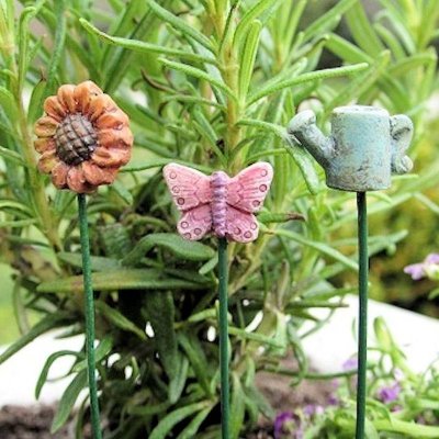 Garden Stake Figurines Set of 3 for Fairy Garden