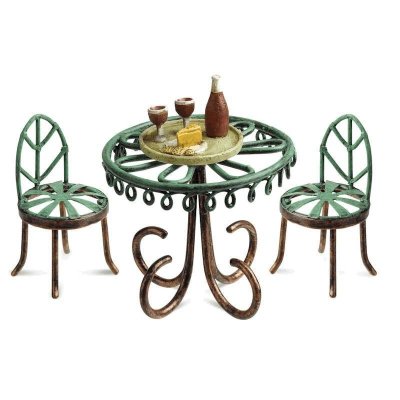 Bistro Table & 2 Chairs Figurine Set Fairy Garden Furniture