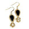 Cloisonne Drop & Crystal Ball Beaded Earrings