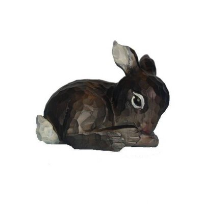 Carved Design Baby Bunny Figurine