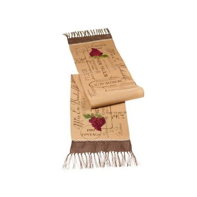 Grape Design Linen Table Runner