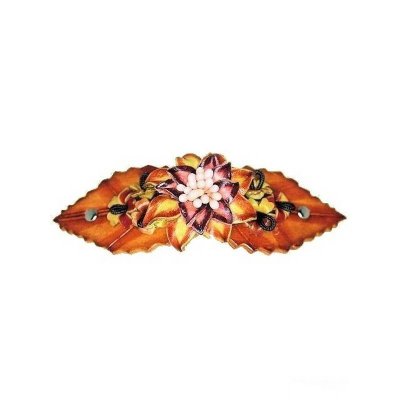 Beaded Flower Leather Hair Barrette