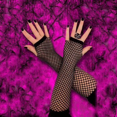 Fish Net Fingerless Gloves Long