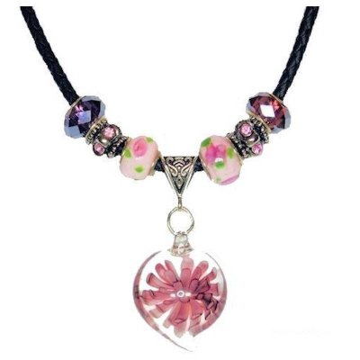 Purple Passion Flower Pendant Necklace