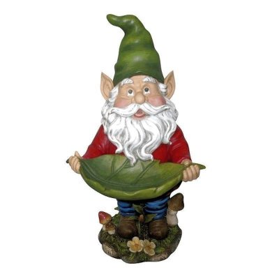 Bird Feeder Gnome Garden Figurine Large Statue