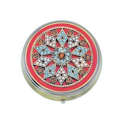 Moroccan Design Round Metal Pillbox by Spring Street Design