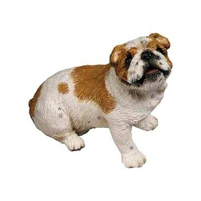 Bulldog Kitchen Magnet Brown & White Dog Figurine