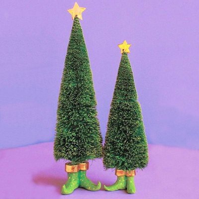 Dash Away Sisal Elf Tree Figurine Set by Patience Brewster