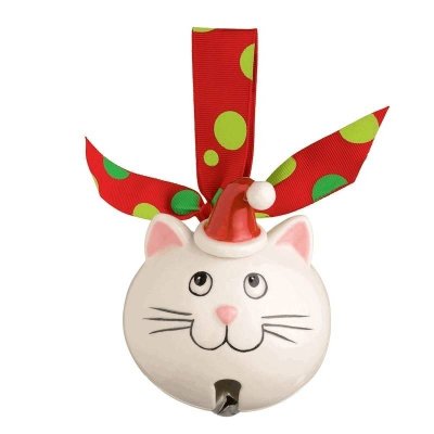 Bell Baby Dog or Cat Ceramic Christmas Ornament