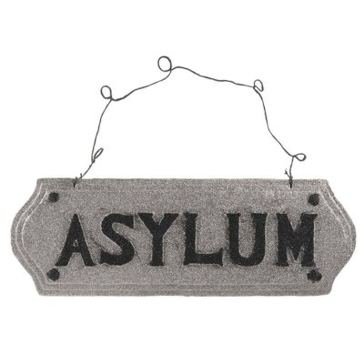 Asylum Halloween Sign by Grasslands Road