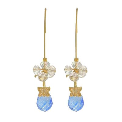 Blue Crystal Drop Chandelier Earrings by I Love Bracelets