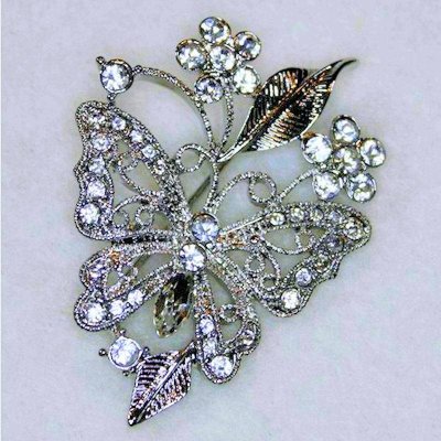 Butterfly Garden Crystal Brooch or Lapel Pin