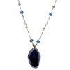 Blue Genuine Gemstone Pendant Necklace