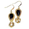 Cloisonne Drop & Crystal Ball Beaded Earrings