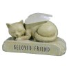 Cat Angel Figurine Pet Memorial with Light Up Wings