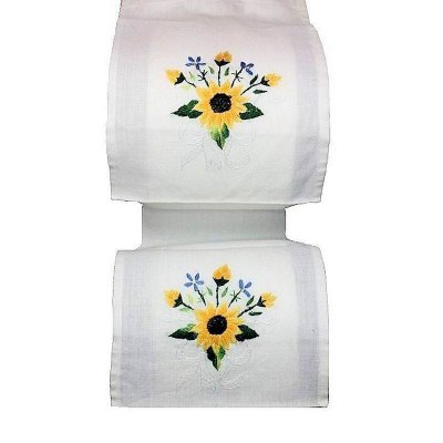 Sunflower Design Handmade Linen Toilet Paper Holder