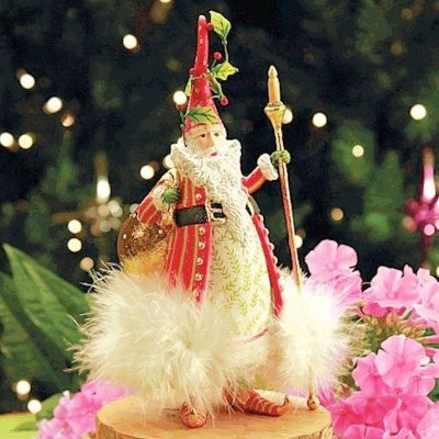 Dash Away Red Candlelight Santa Large Ornament