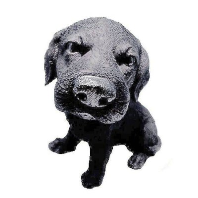 Huge Head Puppy Black Labrador Dog Figurine