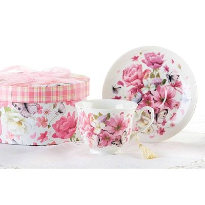 Butterfly Rose Garden Tea Cup & Saucer