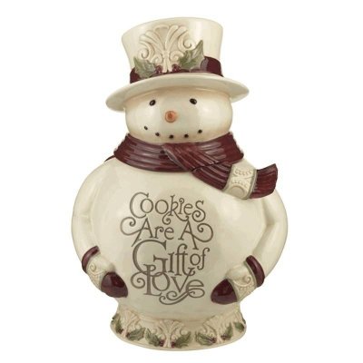 Merry Holiday Snowman Christmas Cookie Jar