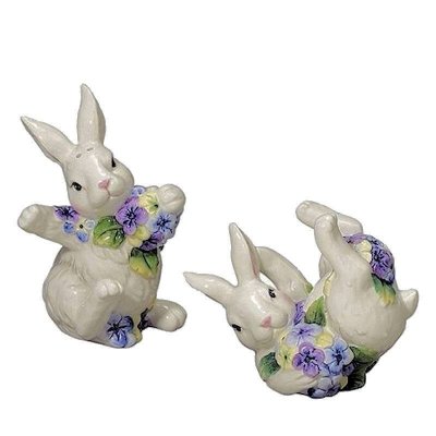 Rabbit Figurines Salt & Pepper Set from Andrea by Sadek