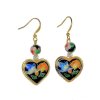 Cloisonne Hearts Beaded Earrings