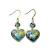 Cloisonne Hearts Beaded Earrings