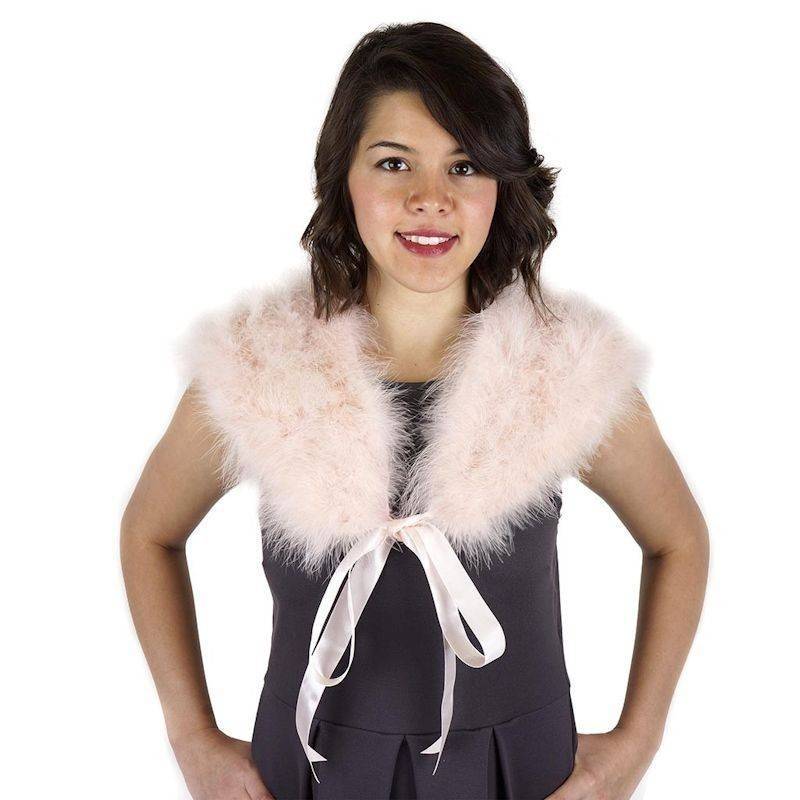 Sugar & Spice Champagne Color Feather Capelet