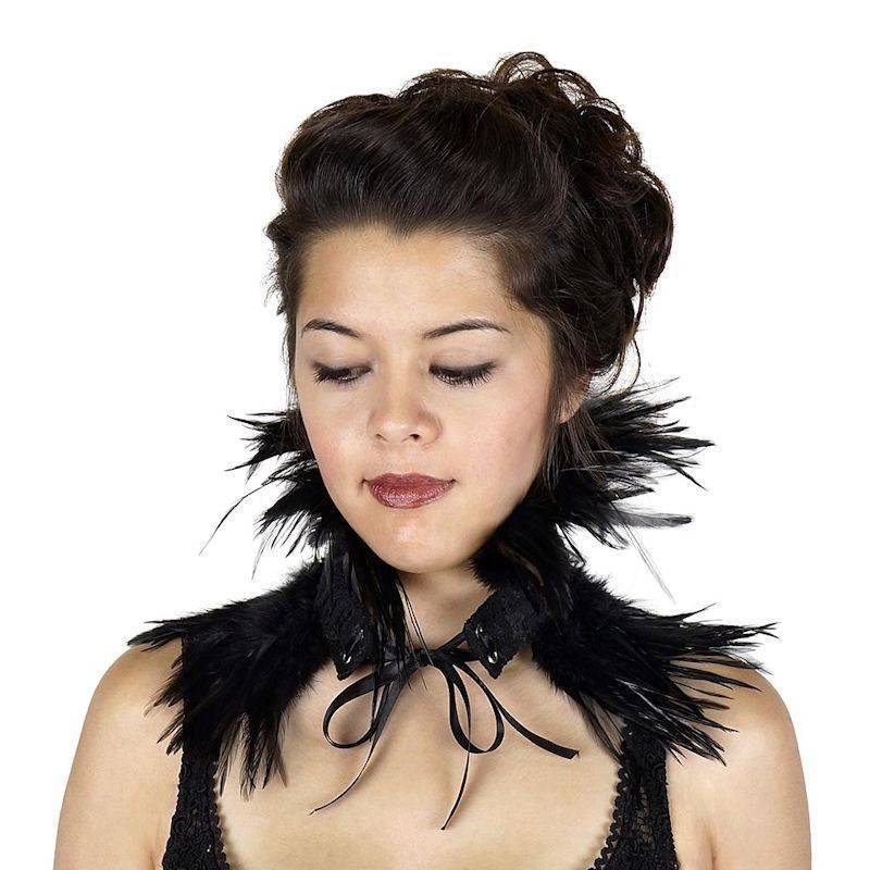 Vintage Vamp Black Feather Choker