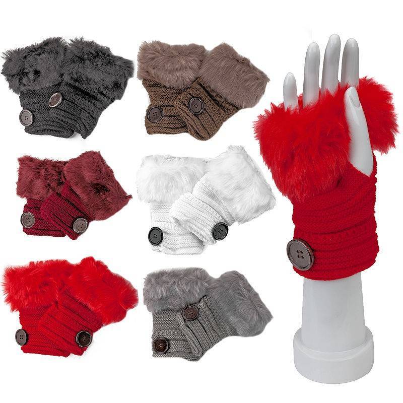 Furry Fingerless Gloves Offered in 6 Colors