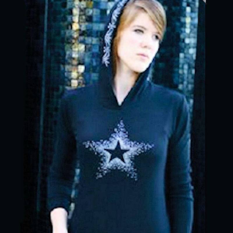 Shining Star Rhinestone Hoodie Shirt by Sabrina Barnett