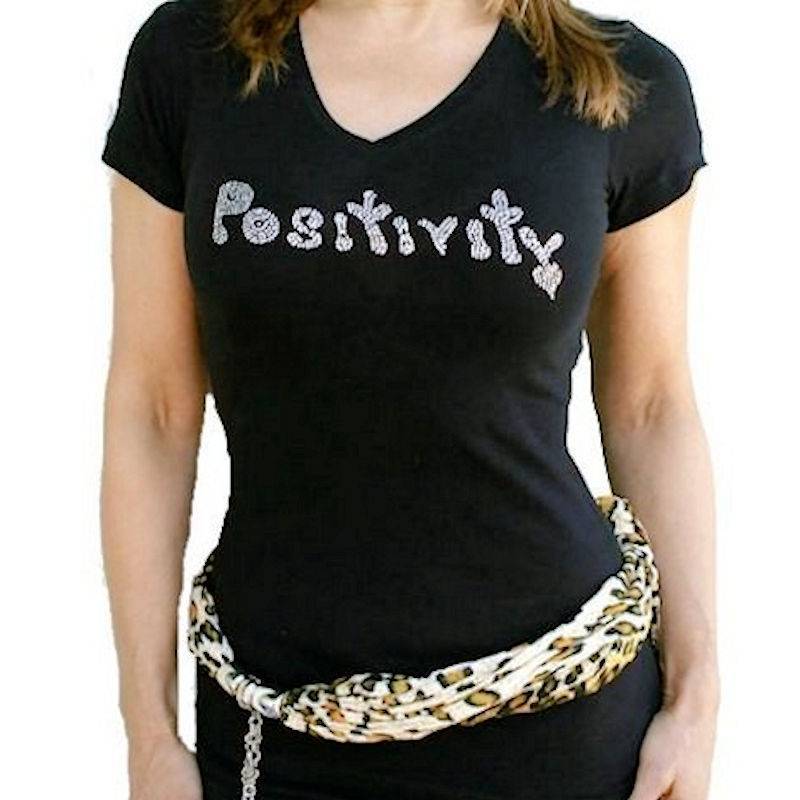 Positivity Rhinestone Shirt by Sabrina Barnett