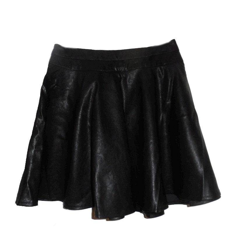 A Sensual Siren Black Leather Full Skirt