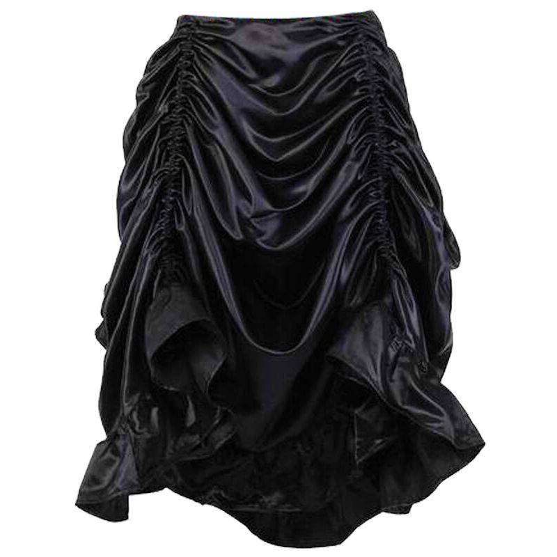 Black Enchantress Draped Panel Long Skirt