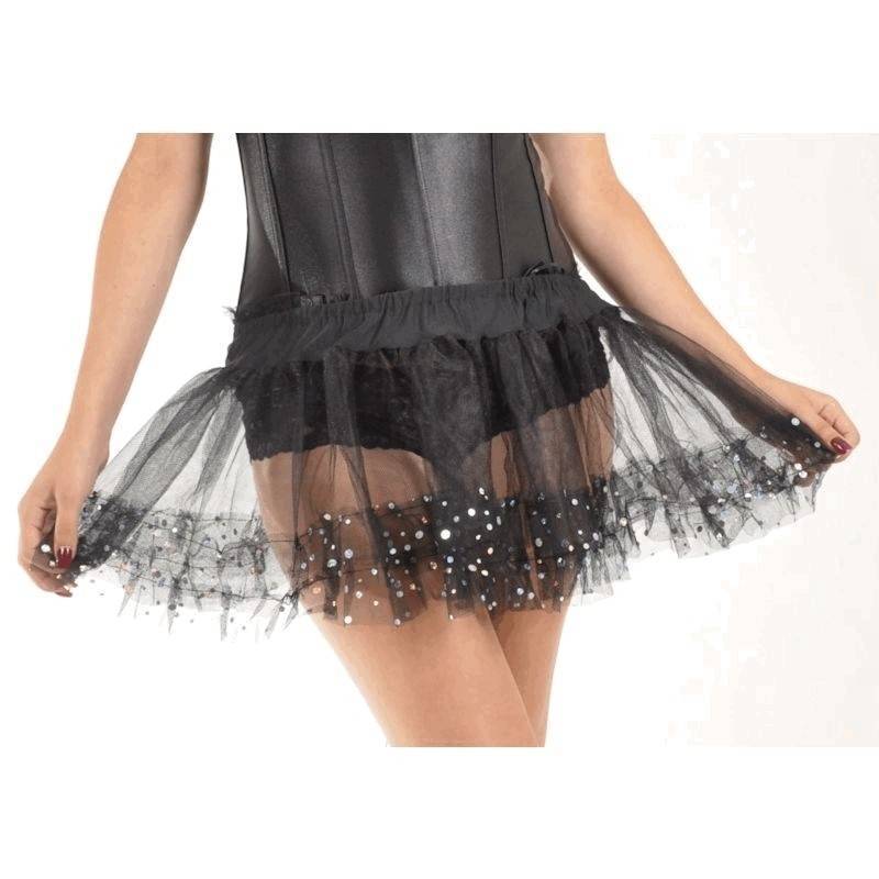 Glittering Mini Black Tutu Skirt