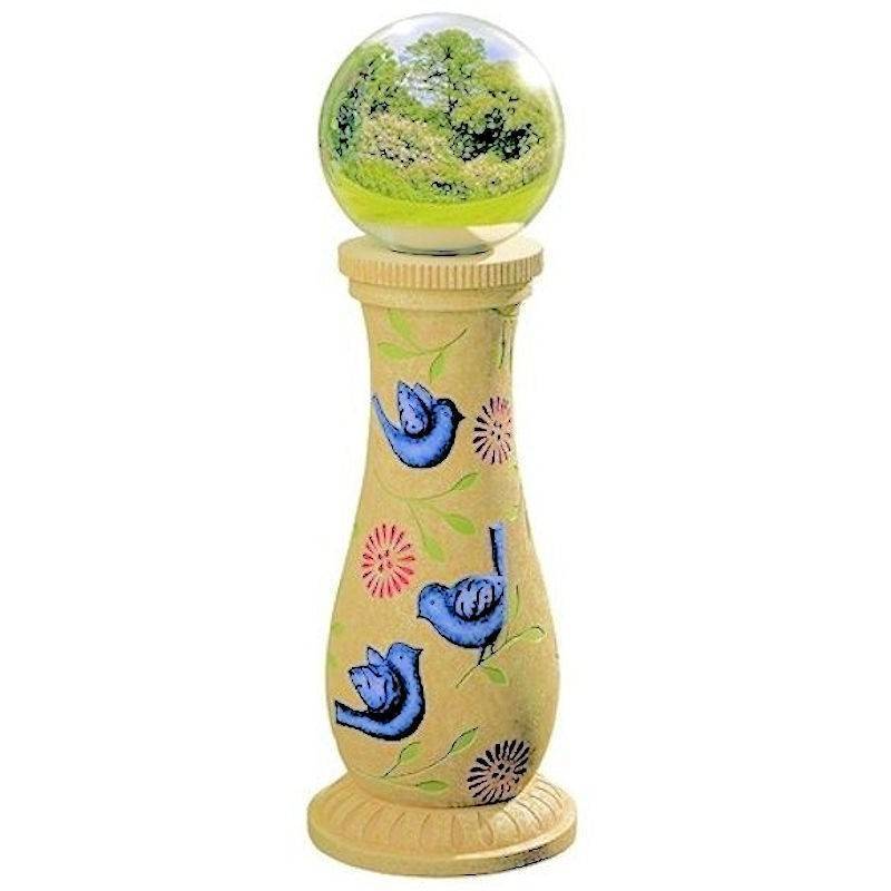 Blue Bird Stand Garden Figurine Gazing Ball