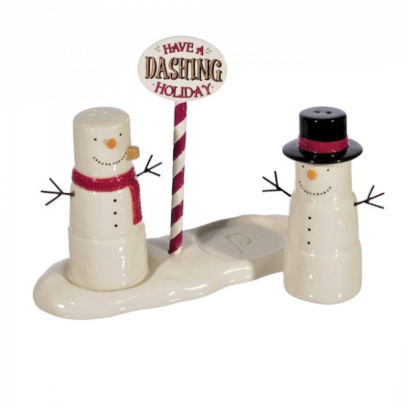 Dashing Snowmen Salt & Pepper Set